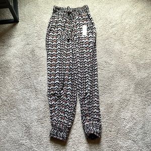 Anthropologie harem pants - navy, coral and white